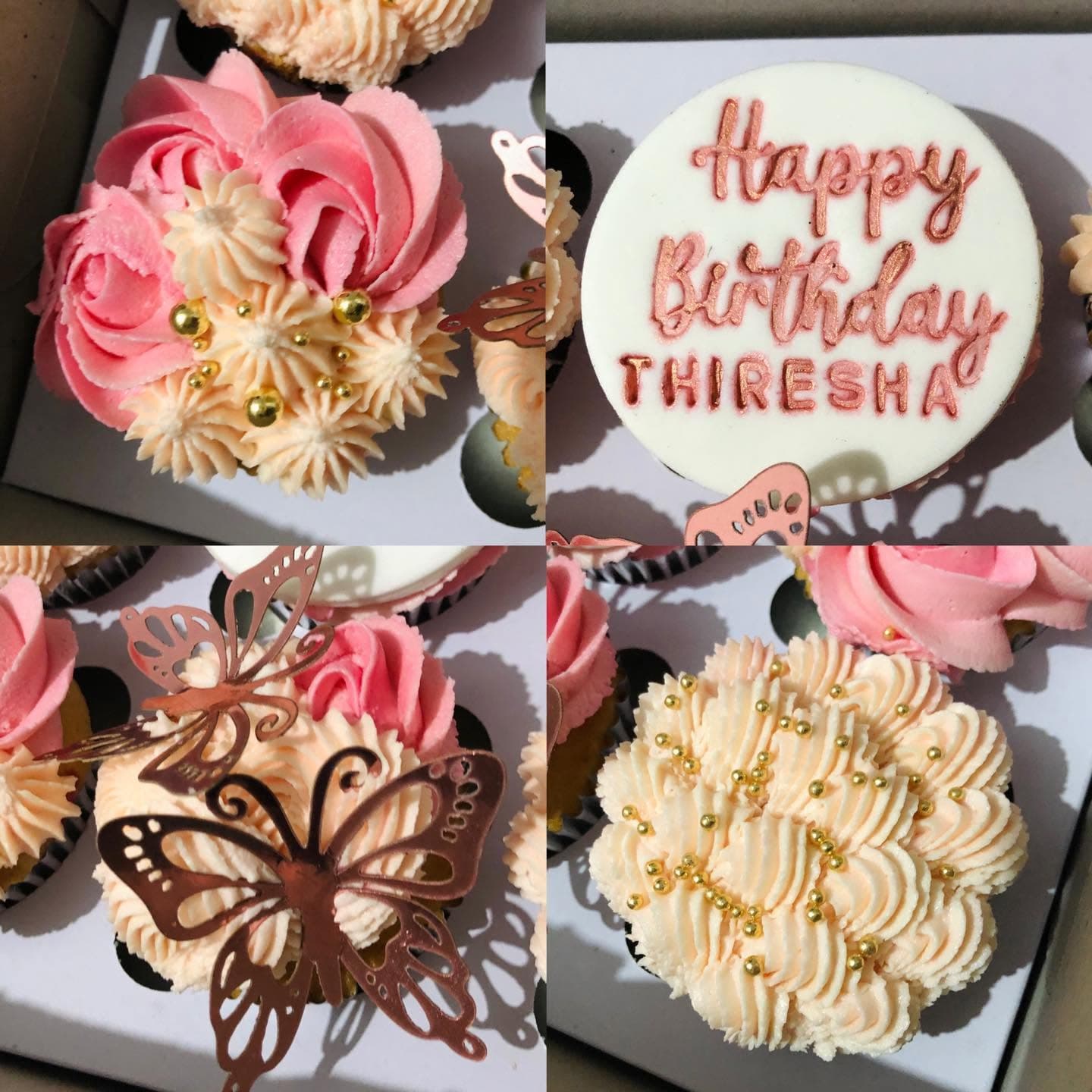 Rose Gold Butterfly Celebration Cupcakes Thiresha