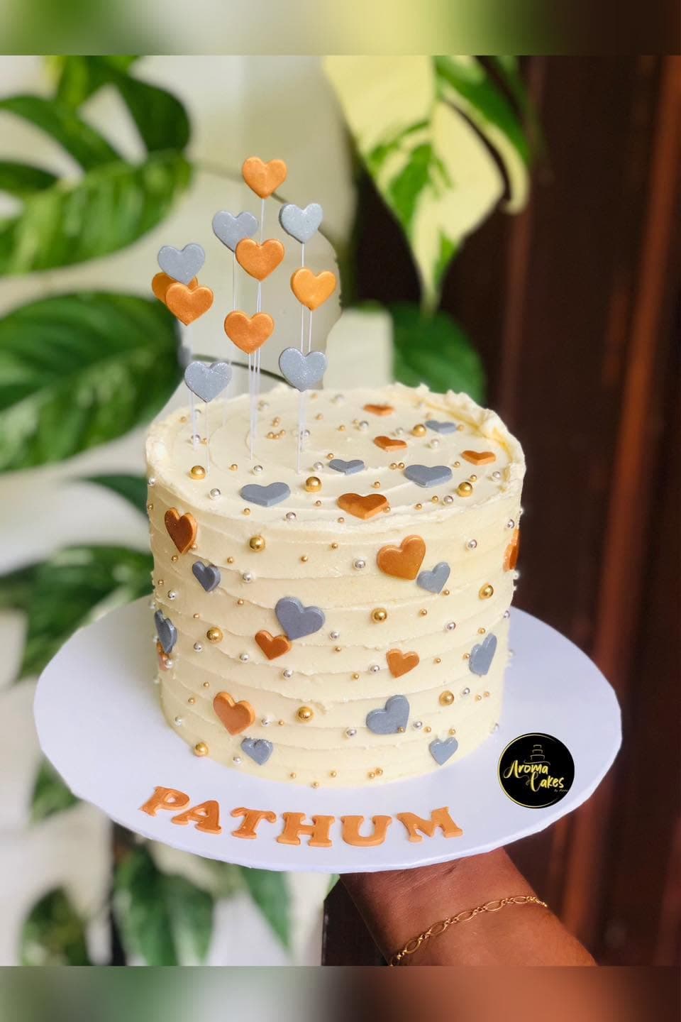 Floating Hearts Birthday Cake Pathum